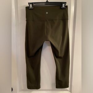 Lululemon Wunder Under Crop High-Rise Full-On Luxtreme 21" Dark Olive